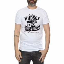 Cars Mens Hudson Hornet Cotton T-Shirt - L, White