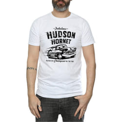 Cars Mens Hudson Hornet Cotton T-Shirt - L, White