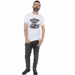 Cars Mens Hudson Hornet Cotton T-Shirt - L, White