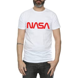 NASA Mens Modern Logo Cotton T-Shirt - XL, White