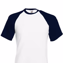 B&C Mens Short-Sleeved Baseball T-Shirt - S, White/Navy