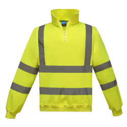 Yoko Unisex Adult Hi-Vis Quarter Zip Sweatshirt - 3XL, Yellow
