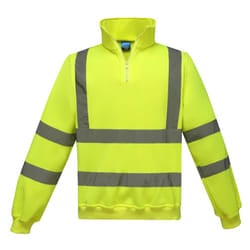 Yoko Unisex Adult Hi-Vis Quarter Zip Sweatshirt - 3XL, Yellow
