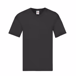 Fruit of the Loom Mens Original Plain V Neck T-Shirt - L, Black