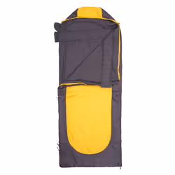 Mountain Warehouse Microlite 500 Mid Season Square Right Zip Sleeping Bag - 215cm, Yellow/Grey