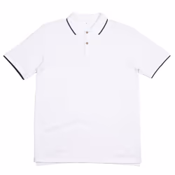 Mantis Mens Tipped Polo Shirt - S, White/Navy