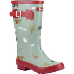 Cotswold Childrens/Kids Farmyard Wellington Boots - 11 UK Child, Khaki Green/Red