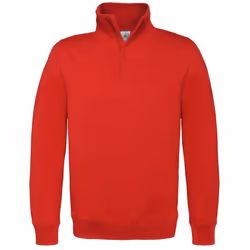 B&C Mens ID.004 Cotton Quarter Zip Sweatshirt - XL, Red