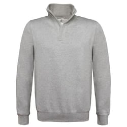 B&C Mens ID.004 Cotton Quarter Zip Sweatshirt - XXL, Heather Grey