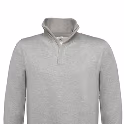 B&C Mens ID.004 Cotton Quarter Zip Sweatshirt - XXL, Heather Grey
