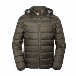 Russell Mens Nano Hooded Padded Jacket - L, Dark Olive