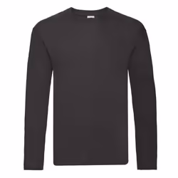 Fruit of the Loom Mens Original Long-Sleeved T-Shirt - L, Black