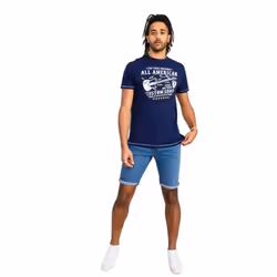 Duke Mens Bronte D555 Kingsize All American Guitar T-Shirt - XXL, Navy
