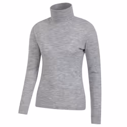 Mountain Warehouse Womens/Ladies Merino Wool Roll Neck Base Layer Top - 20 UK, Light Grey