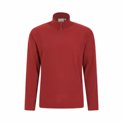 Mountain Warehouse Mens Camber II Camo Half Zip Fleece Top - XXS, Red