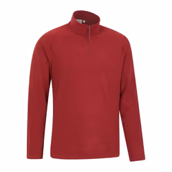 Mountain Warehouse Mens Camber II Camo Half Zip Fleece Top - XXS, Red