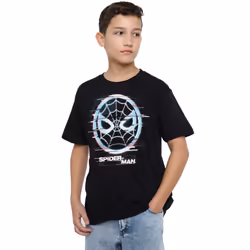 Spider-Man Childrens/Kids Glitch T-Shirt - 12-13 Years, Black