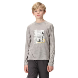 Regatta Childrens/Kids Burnlee Cycling Marl Long-Sleeved T-Shirt - 9-10 Years, Silver Grey