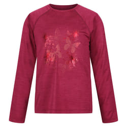 Regatta Childrens/Kids Burnlee Butterflies Marl Long-Sleeved T-Shirt - 14 Years, Rumba Red