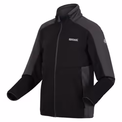 Regatta Childrens/Kids Highton II Fleece Jacket - 7-8 Years, Black/Seal Grey