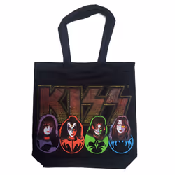 Kiss Faces Cotton Logo Tote Bag