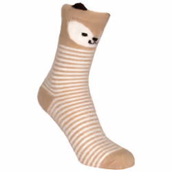 Trespass Childrens/Kids Cosy Animal Face Socks - 9 UK Child-12 UK Child, Beige