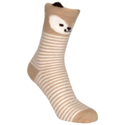 Trespass Childrens/Kids Cosy Animal Face Socks - 9 UK Child-12 UK Child, Beige