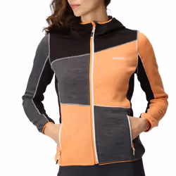 Regatta Womens/Ladies Walbury VI Marl Full Zip Fleece Jacket - 10 UK, Apricot Crush/Black