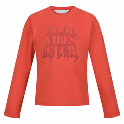 Regatta Childrens/Kids Wenbie III Good Vibes Club Long-Sleeved T-Shirt - 9-10 Years, Mineral Red