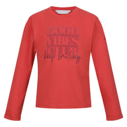 Regatta Childrens/Kids Wenbie III Good Vibes Club Long-Sleeved T-Shirt - 9-10 Years, Mineral Red