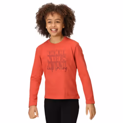Regatta Childrens/Kids Wenbie III Good Vibes Club Long-Sleeved T-Shirt - 9-10 Years, Mineral Red