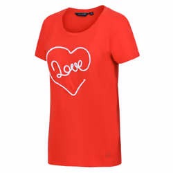 Regatta Womens/Ladies Filandra VII Love T-Shirt - 10 UK, Miami Red
