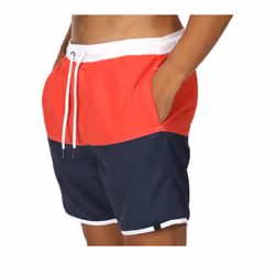 Regatta Mens Benicio Swim Shorts - L, Roccoco Red/Navy