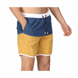 Regatta Mens Benicio Swim Shorts - L, Dark Denim/Gold Straw