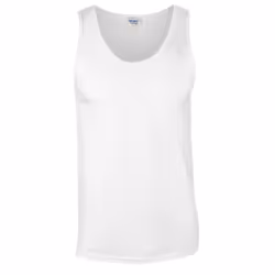 Gildan Mens Plain Soft Tank Top - S, White