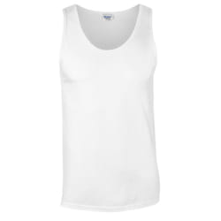 Gildan Mens Plain Soft Tank Top - S, White