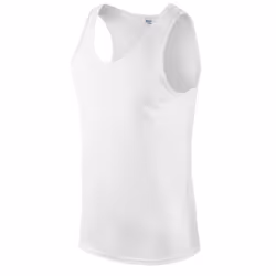 Gildan Mens Plain Soft Tank Top - XL, White