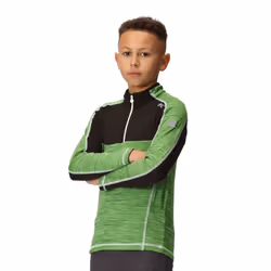 Regatta Childrens/Kids Hewley Recycled Half Zip Fleece Top - 11-12 Years, Jasmine Green/Black