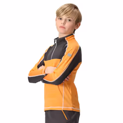 Regatta Childrens/Kids Hewley Recycled Half Zip Fleece Top - 14 Years, Apricot Crush/Seal Grey