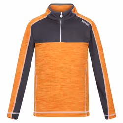 Regatta Childrens/Kids Hewley Recycled Half Zip Fleece Top - 14 Years, Orange Pepper/Seal Grey