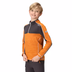 Regatta Childrens/Kids Hewley Recycled Half Zip Fleece Top - 14 Years, Orange Pepper/Seal Grey