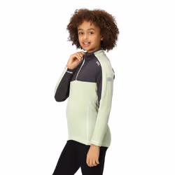 Regatta Childrens/Kids Hewley Recycled Half Zip Fleece Top - 14 Years, Quiet Green/Seal Grey