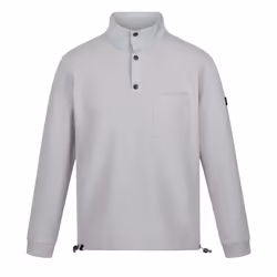Regatta Mens Galino Button Detail Sweatshirt - S, Silver Grey