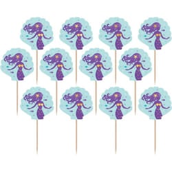 Amscan Mermaid Wishes Birthday Cupcake Topper (Pack of 24)
