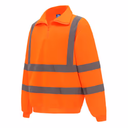 Yoko Mens Hi-Vis Quarter Zip Sweatshirt - 3XL, Orange