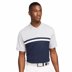 Nike Mens Victory Dri-FIT Golf Polo Shirt - M, Light Smoke Grey/Obsidian Blue