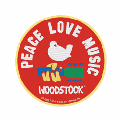 Woodstock Love Peace Music Woven Patch