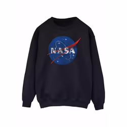 NASA Womens/Ladies Insignia Distressed Sweatshirt - XXL, Black