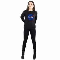 NASA Womens/Ladies Insignia Distressed Sweatshirt - XXL, Black