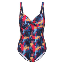 Regatta Womens/Ladies Sakari Brush Stroke Tummy Control One Piece Swimsuit - 8 UK, Navy
